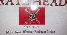 Load image into Gallery viewer, Pirate Heads Flag NWOT New Flappin Flags Nylon 3’ x 5’ Skull Surrender Your Booty
