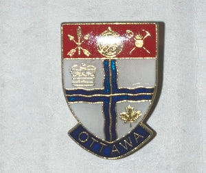 Ottawa Ontario Canada Coat of Arms Shield Vintage Metal Enamel Lapel Pin