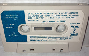 Villancicos Tradicionales Volume 1 and 2 Cassette Tapes Vintage Columbia Spain Import