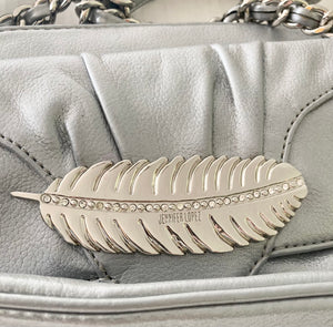 Jennifer Lopez Silver Faux Leather Crossbody Purse Handbag