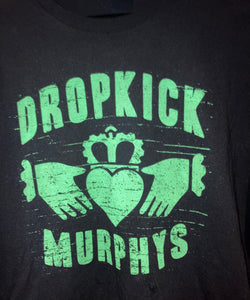 Dropkick Murphys Green Crown Hearts Hands Vintage T-Shirt Men's Size 2XL Bayside USA