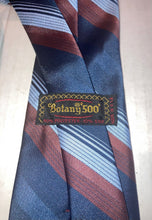 Load image into Gallery viewer, Botany 500 Vintage Men’s Tie Silk Polyester Blue Red Silver Diagonal Prints
